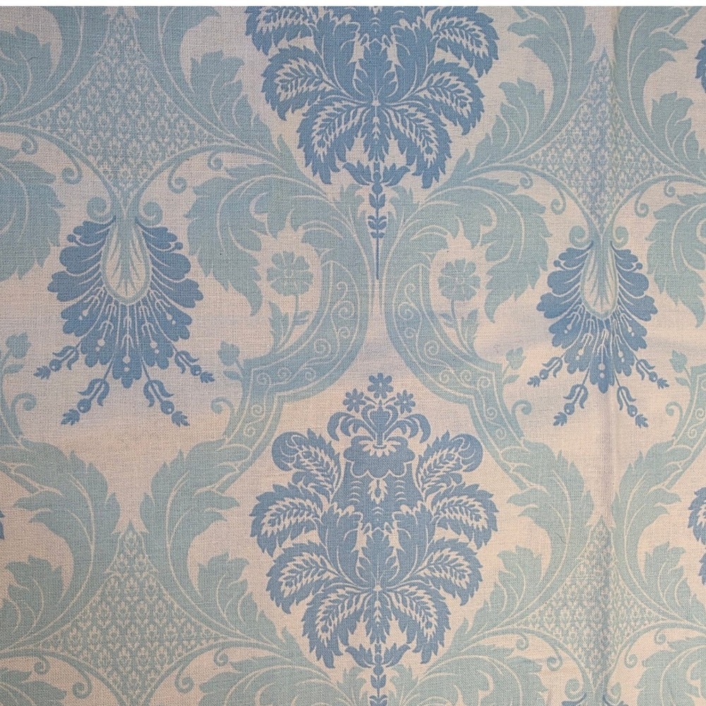 Waverly Inspirations Fabric Blue White Damask Screen Print 42in x 2/3yd